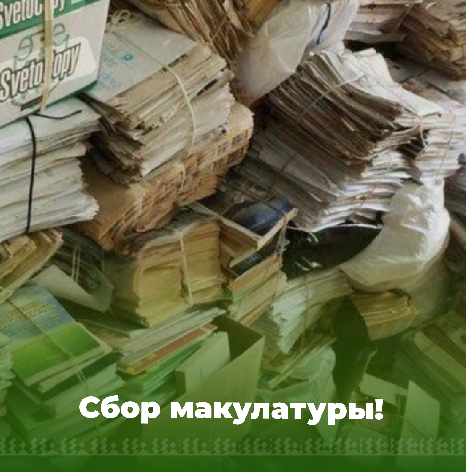 Сбор макулатуры.